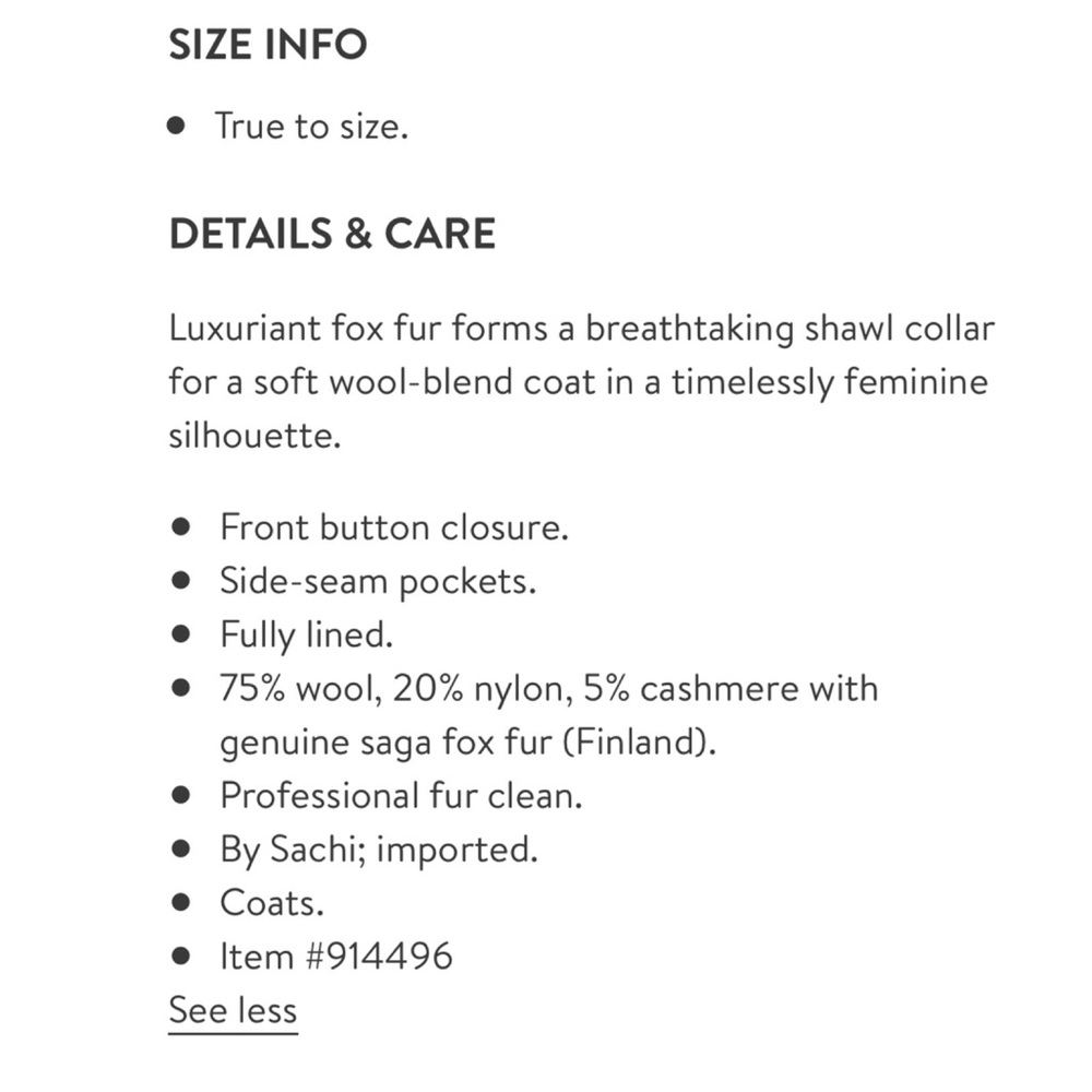 🌟HP! 🧚‍♀️NWT Fox Fur Cashmere Coat - Picture 3 of 7
